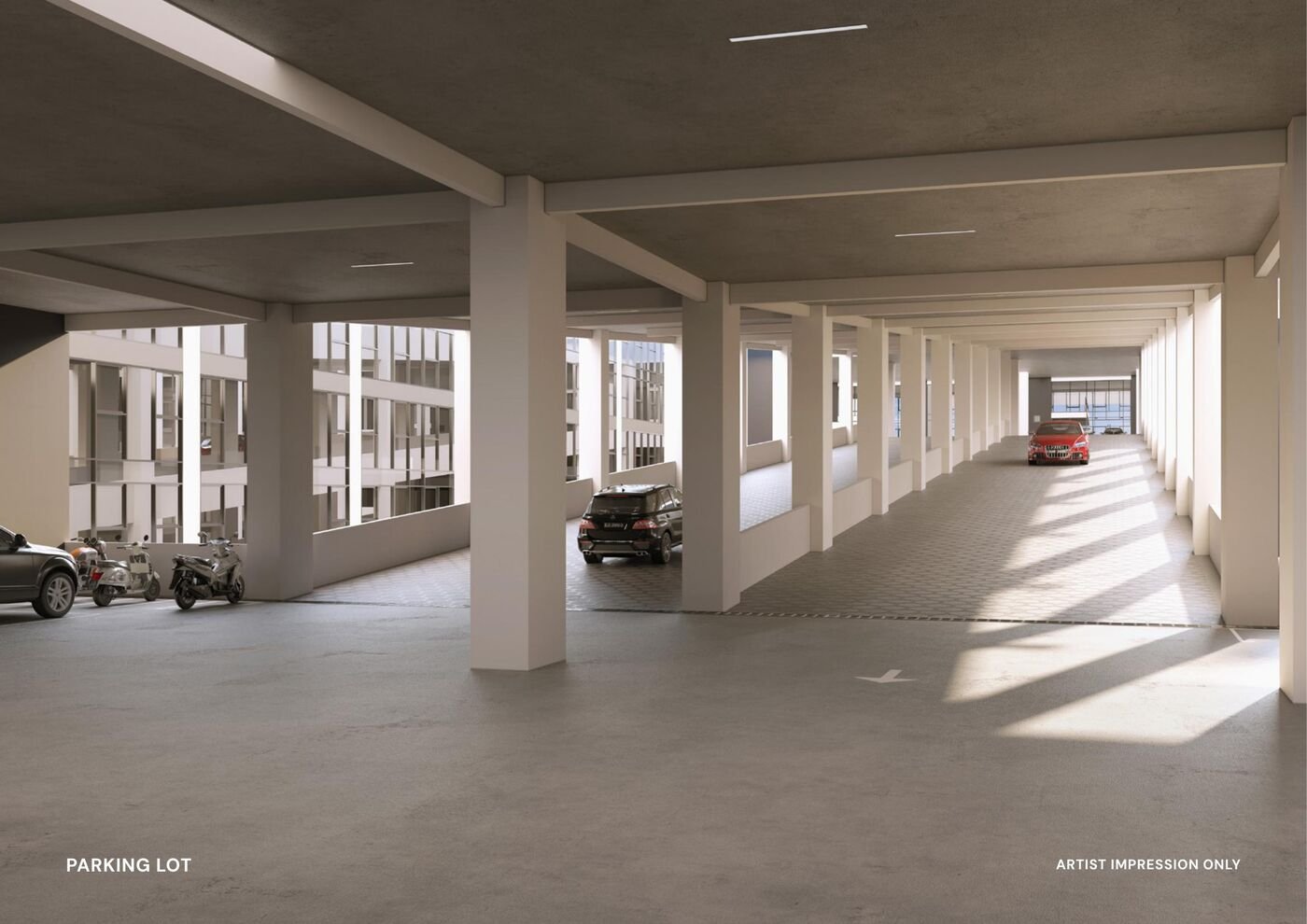 Multi-storey podium car park at Armani Bizcore, artist impression