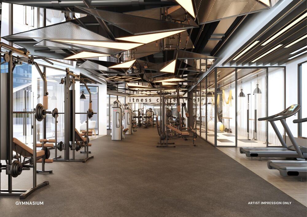 Gymnasium interior, artist impression