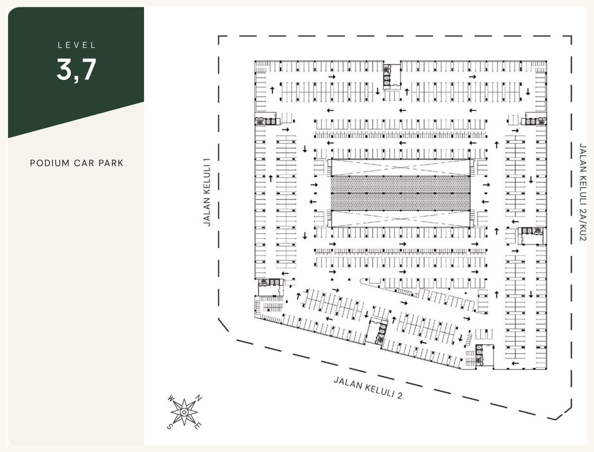 Armani Bizcore Level 3 and 7 podium car park floor plan