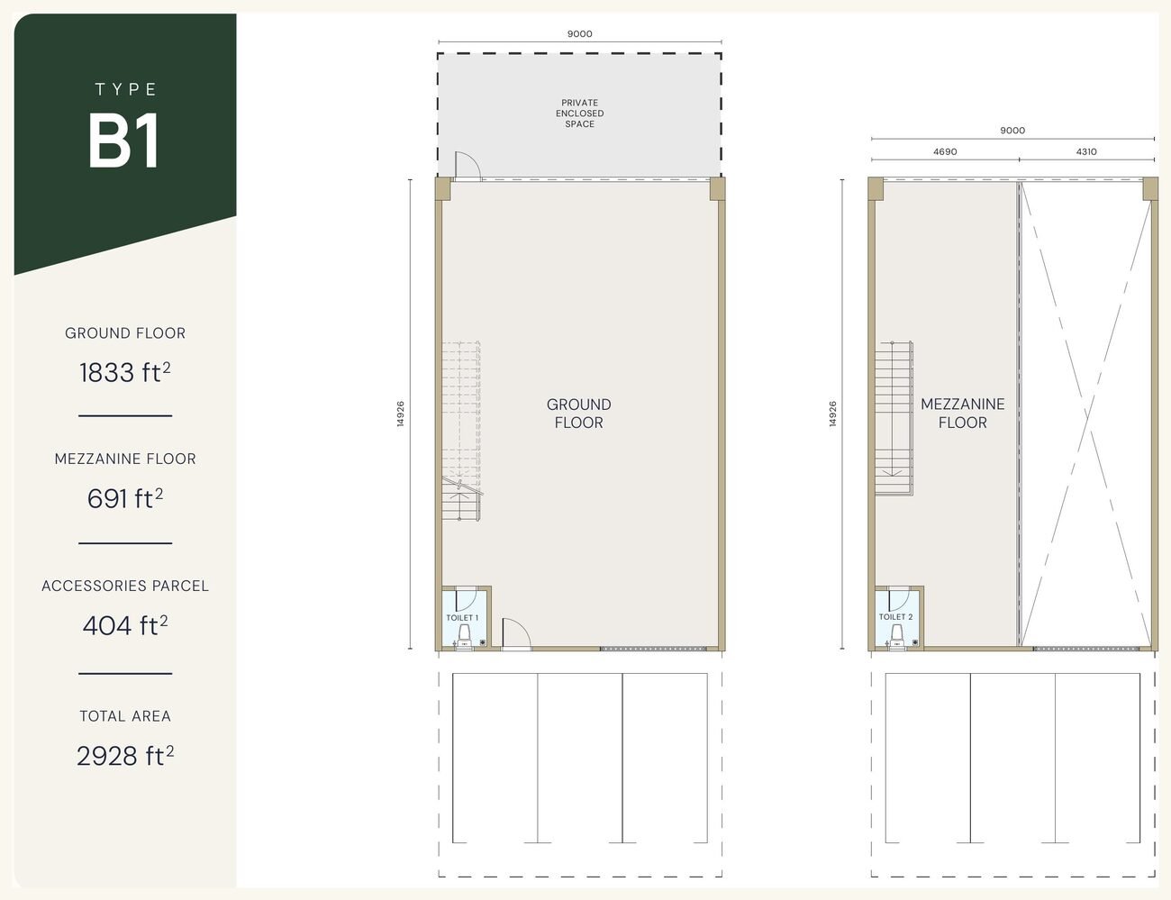 Armani Bizcore Type B1 unit floor plan